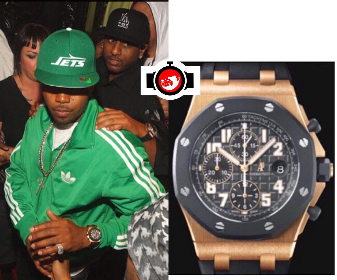 rapper Nas spotted wearing a Audemars Piguet 25940OK