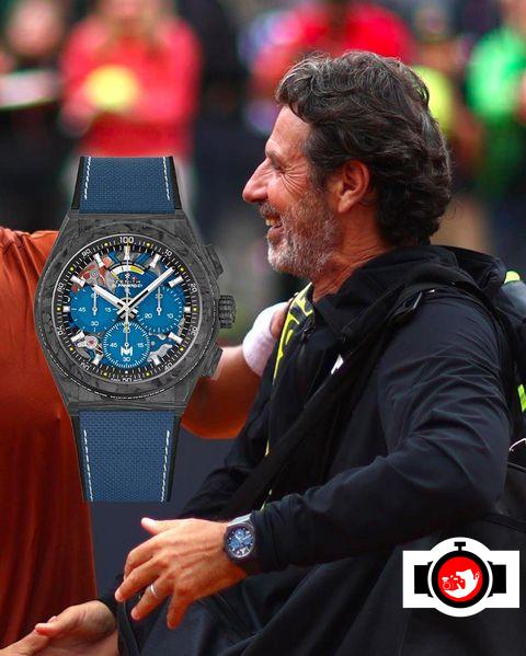 tennis player Patrick Mouratoglou spotted wearing a Zenith 