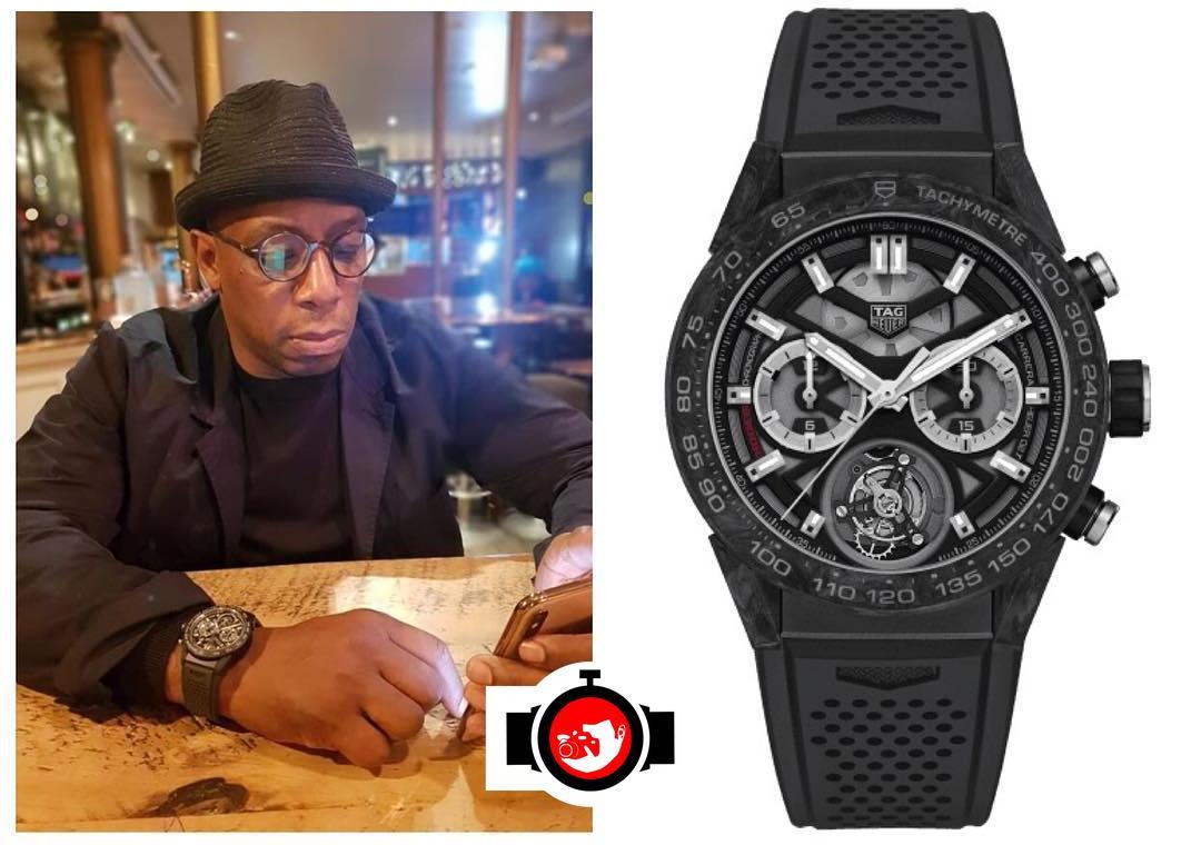 footballer Ian Wright spotted wearing a Tag Heuer CAR5A8W.FT6071
