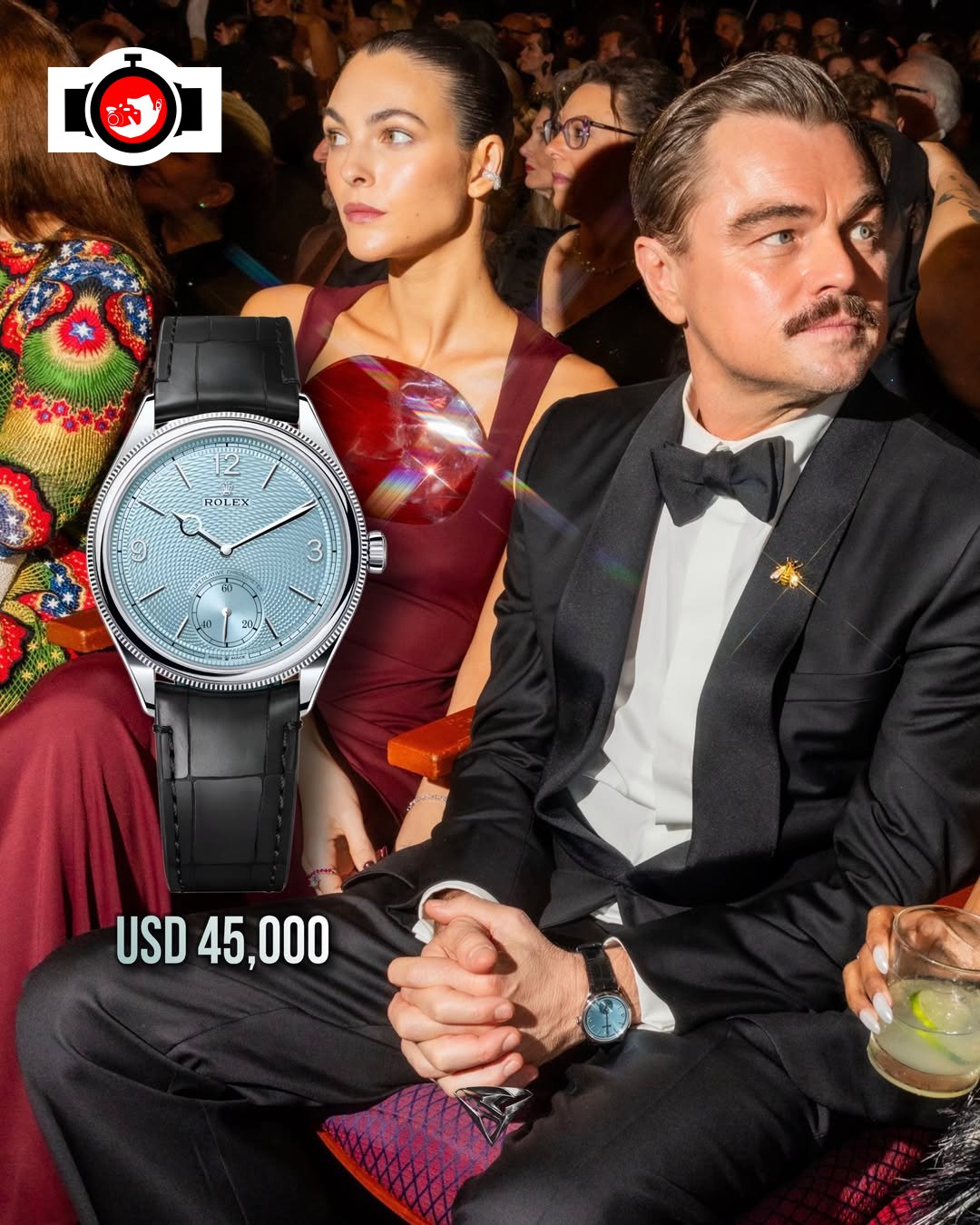 actor Leonardo DiCaprio spotted wearing a Rolex 52506-0003
