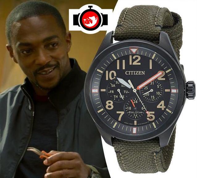 actor Anthony Mackie spotted wearing a Citizen BU2055-16E
