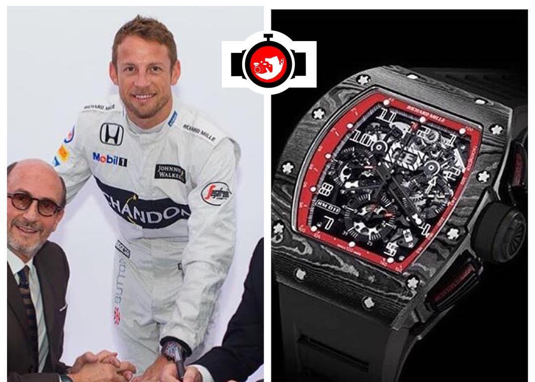pilot Jenson Button spotted wearing a Richard Mille RM11