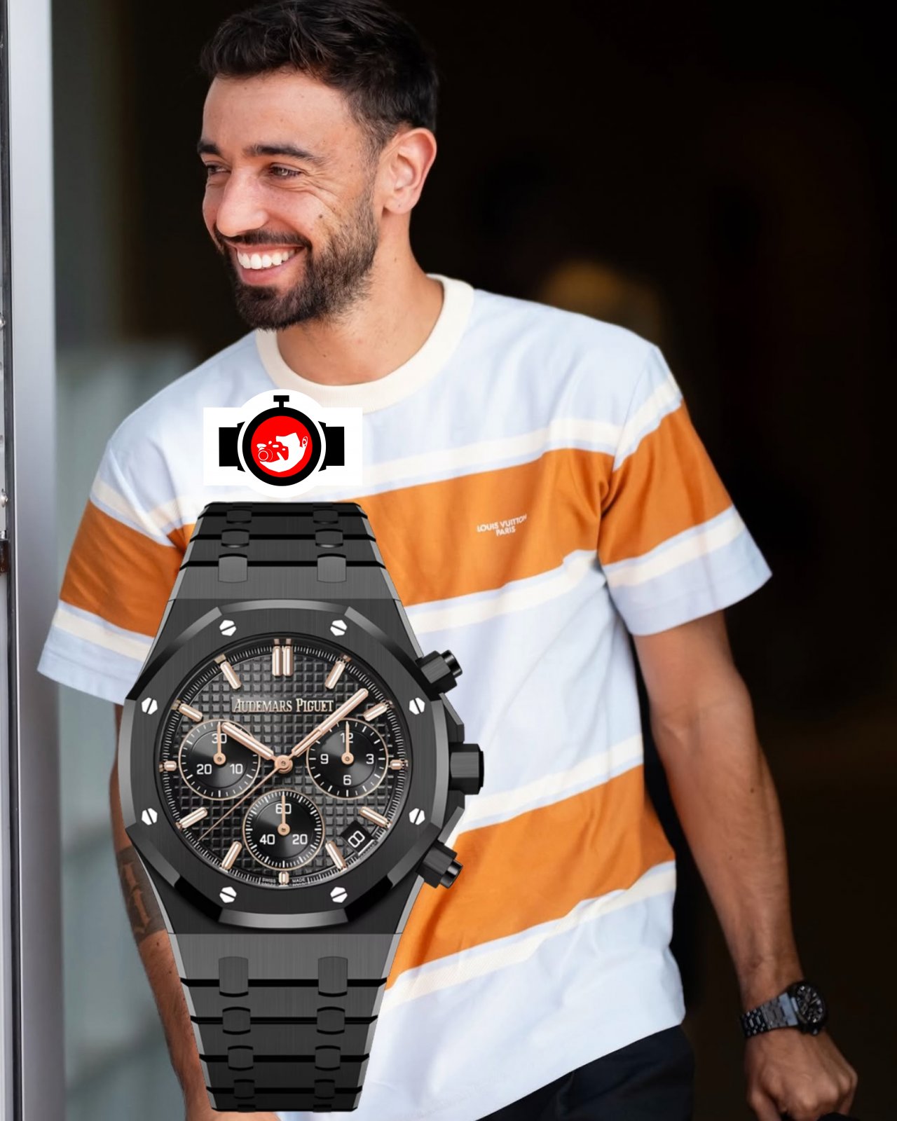 footballer Bruno Fernandes spotted wearing a Audemars Piguet 26240CE