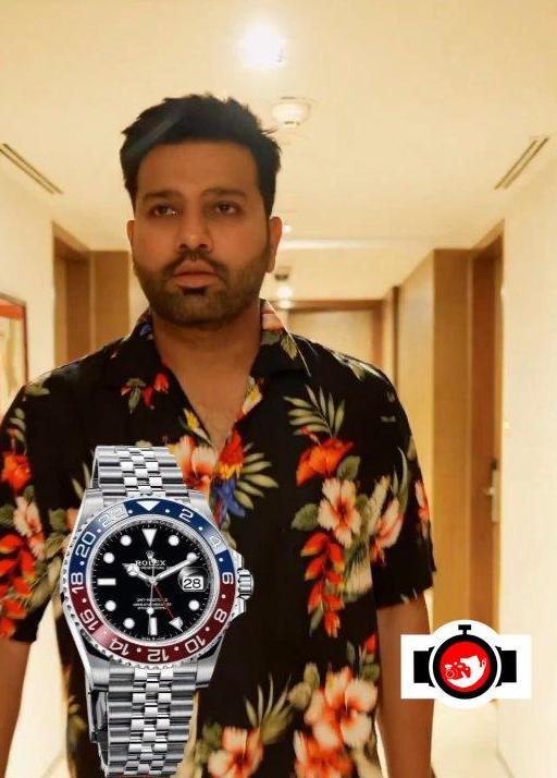 cricketer Rohit Sharma spotted wearing a Rolex 126710BLRO