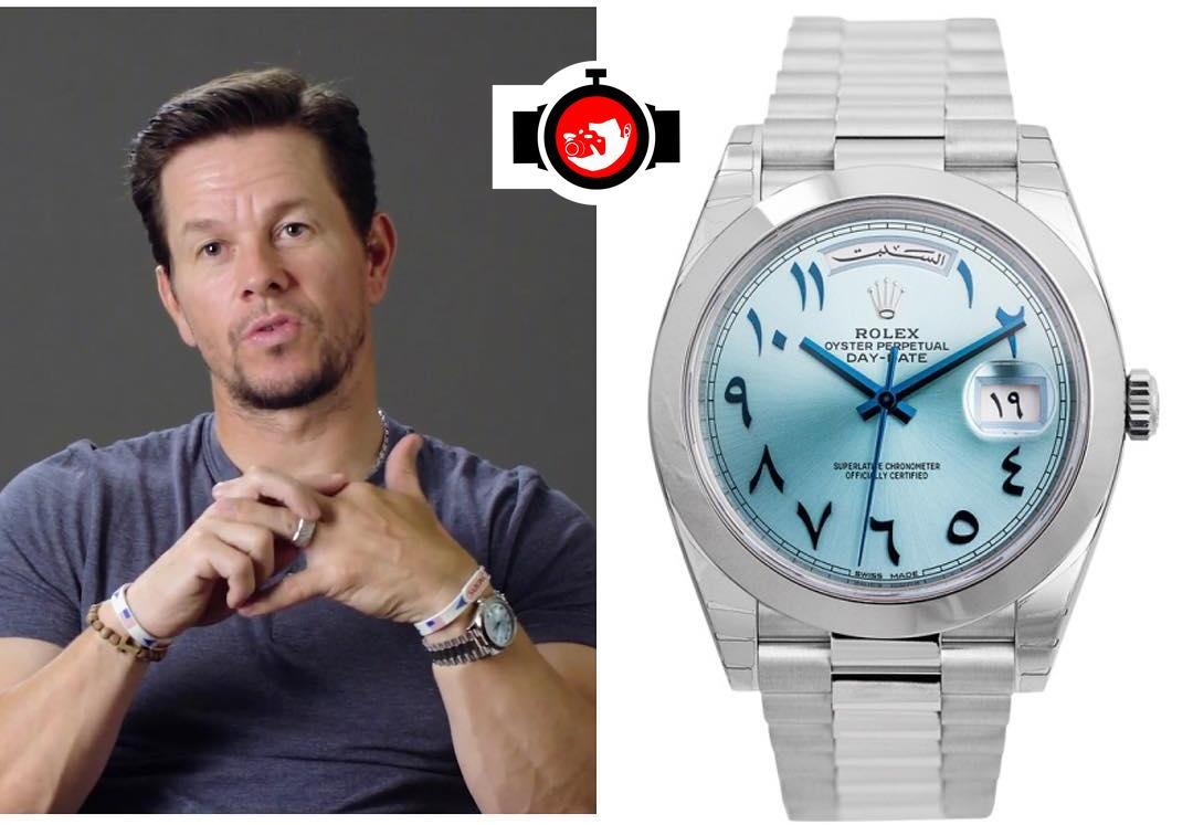 Mark Wahlberg's Timeless Collection: The Platinum Rolex Day Date 40 With an Arabic Dial