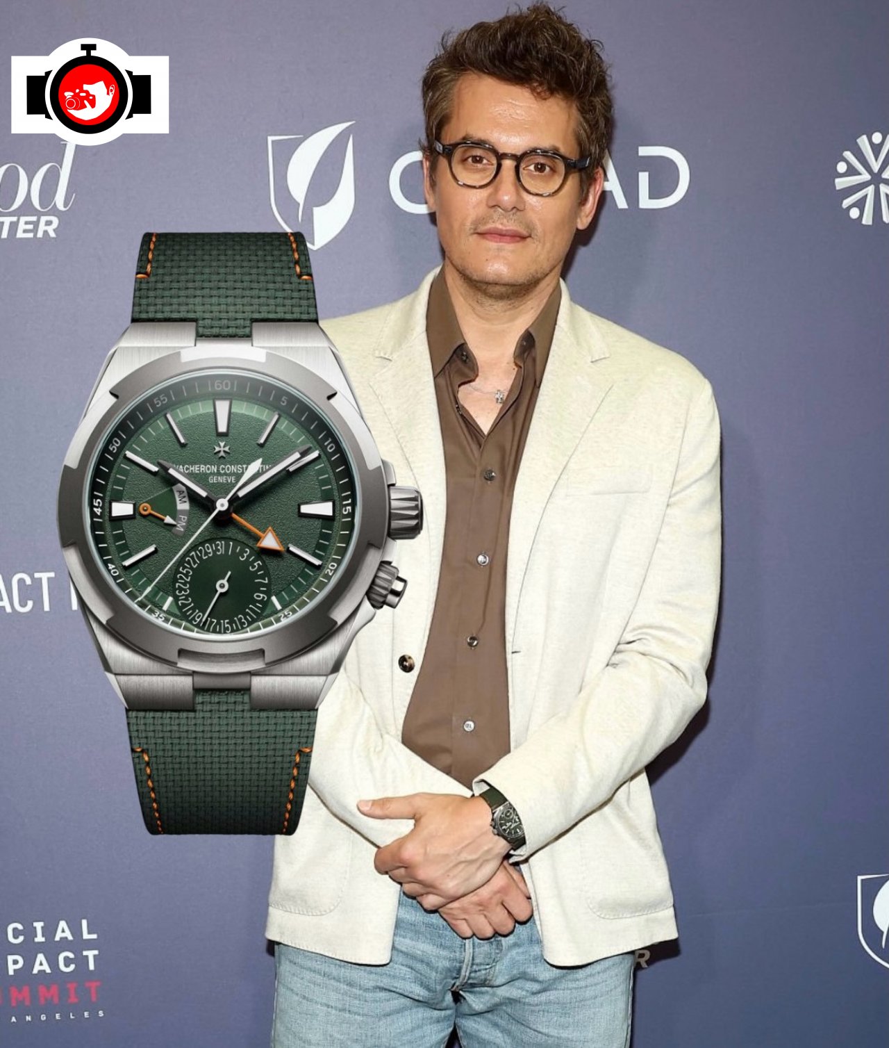 musician John Mayer spotted wearing a Vacheron Constantin 5500V