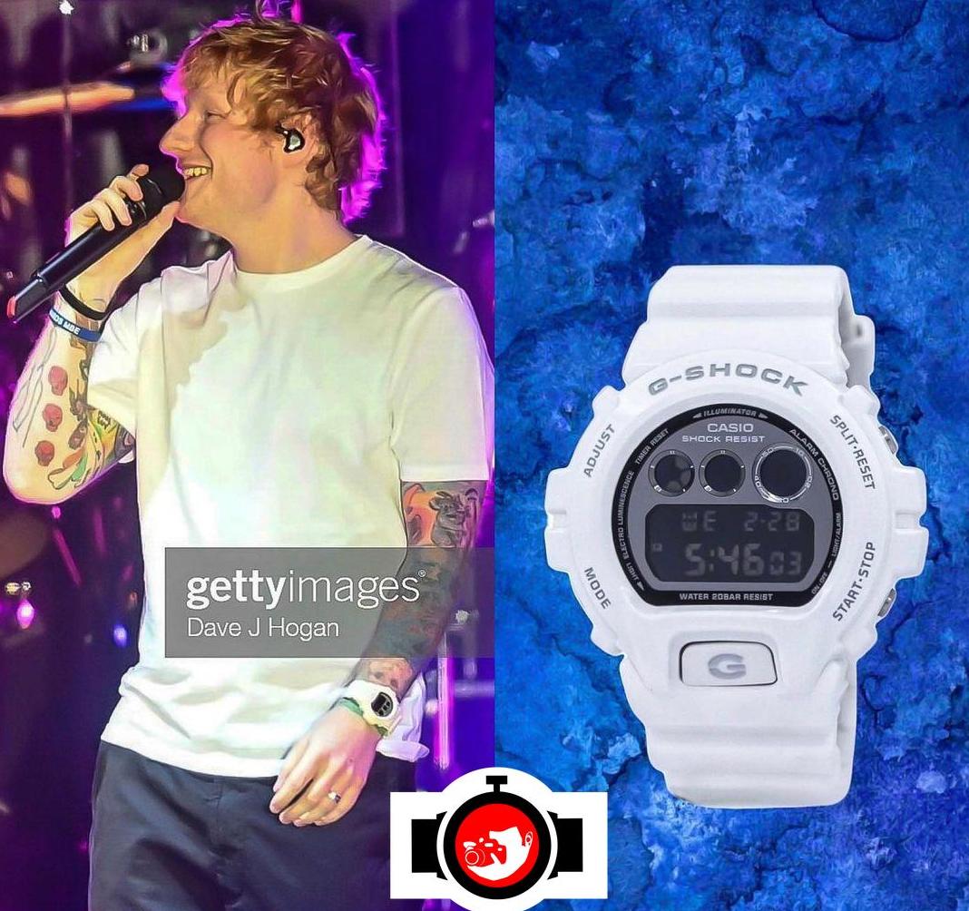 singer Ed Sheeran spotted wearing a Casio DW-6900NB-7DR