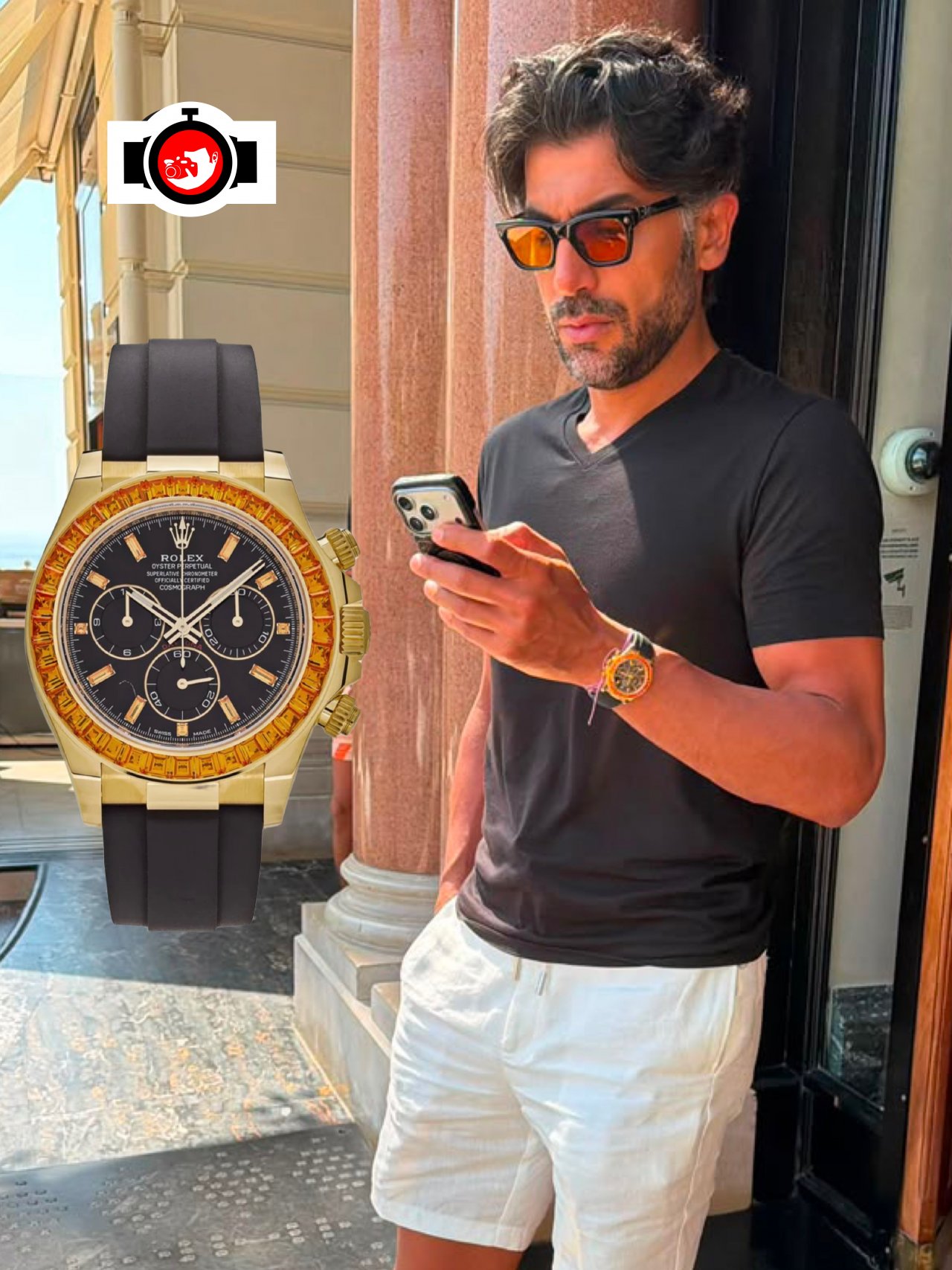 entrepreneur Marwan Ibrahim Haji Nasser spotted wearing a Rolex 116598RBOW