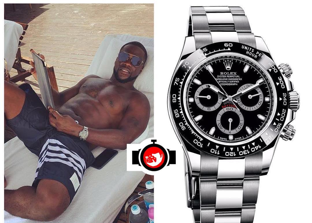 comedian Kevin Hart spotted wearing a Rolex 116500