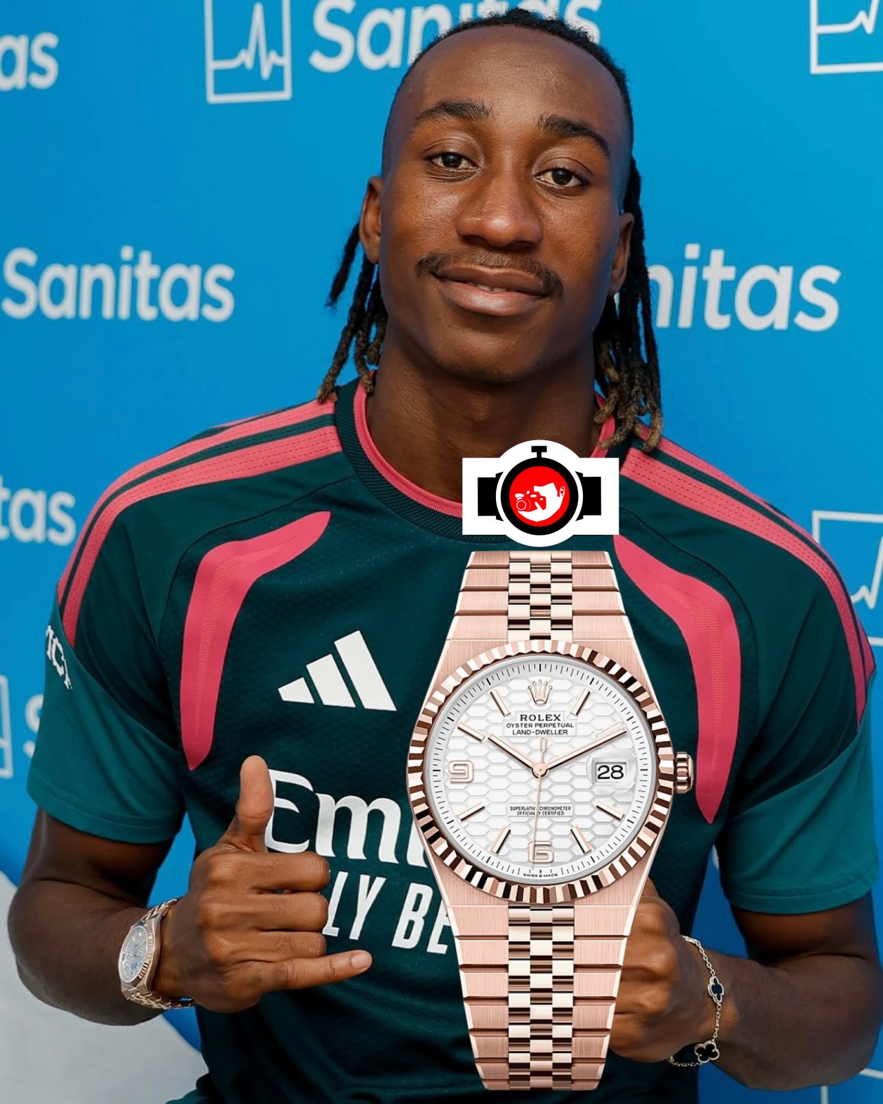 footballer Yandi Omande spotted wearing a Rolex 127335