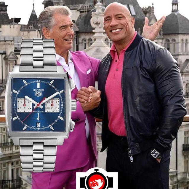 actor Dwayne The Rock Johnson spotted wearing a Tag Heuer 
