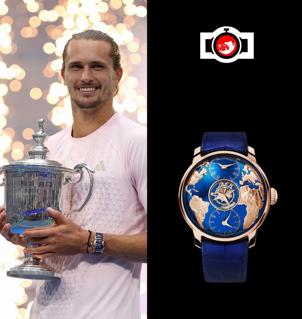 tennis player Alexander Zverev spotted wearing a Jacob & Co. 