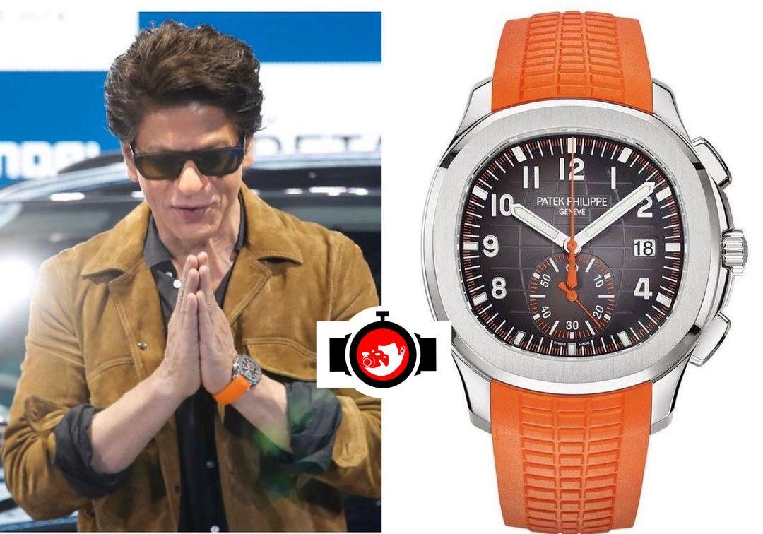 Inside Shah Rukh Khan's Watch Collection: The Stainless Steel Patek Philippe Aquanaut on an Orange Strap