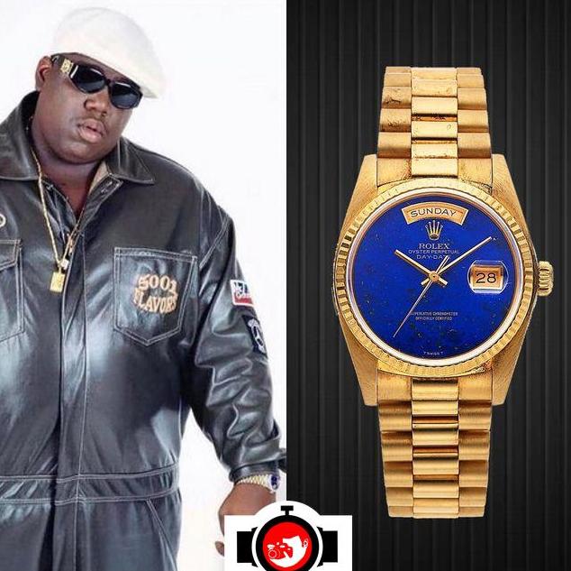 rapper Christopher Wallace The Notorious BIG spotted wearing a Rolex 