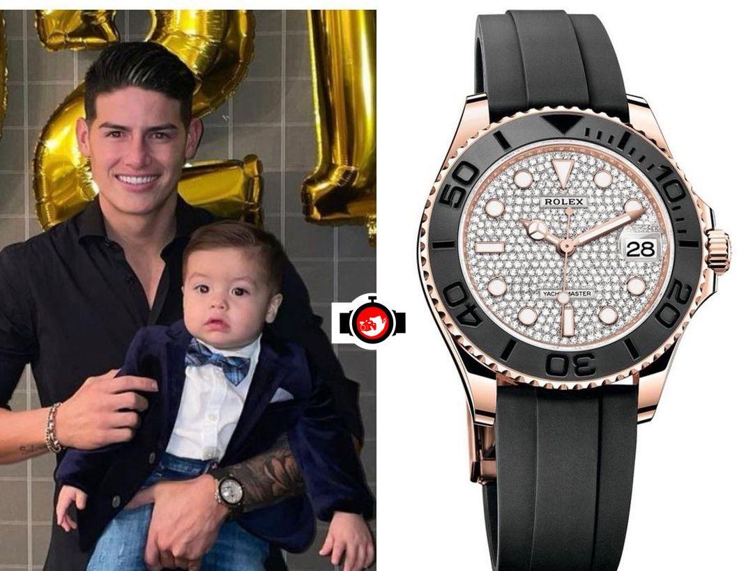 footballer James Rodriguez spotted wearing a Rolex 126655