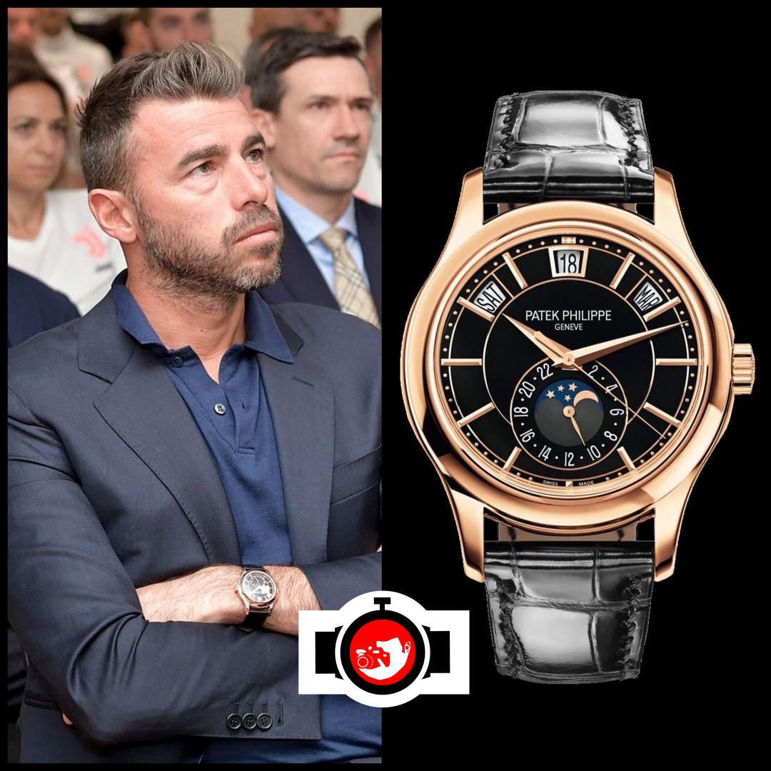 footballer Andrea Barzagli spotted wearing a Patek Philippe 5205R