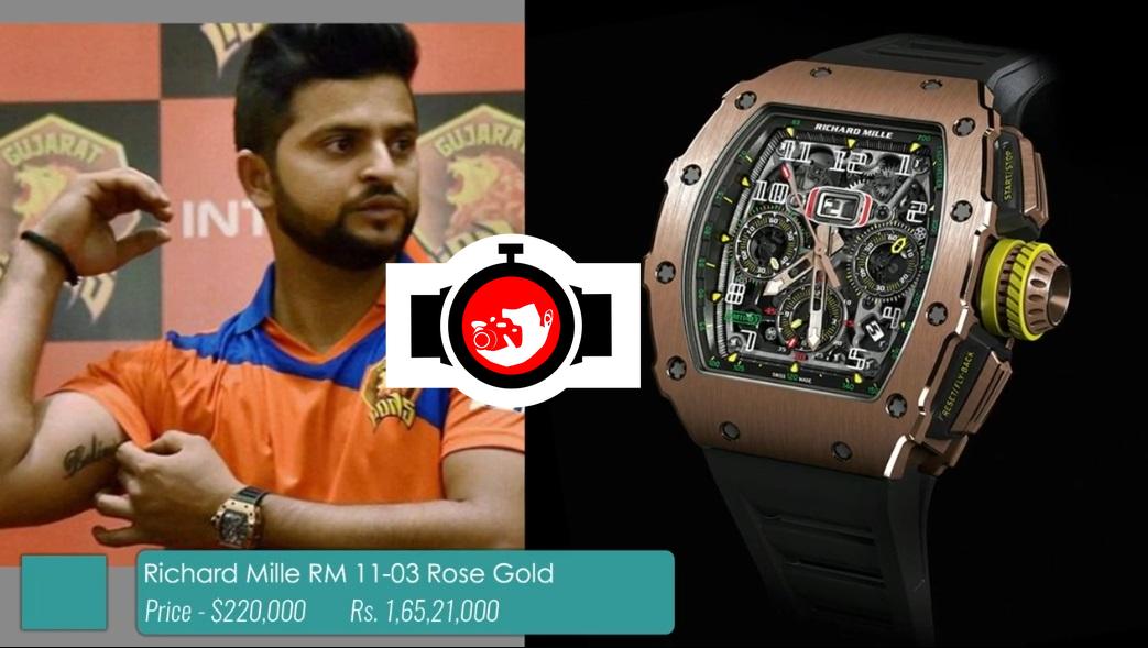 cricketer Suresh Raina spotted wearing a Richard Mille RM11-03
