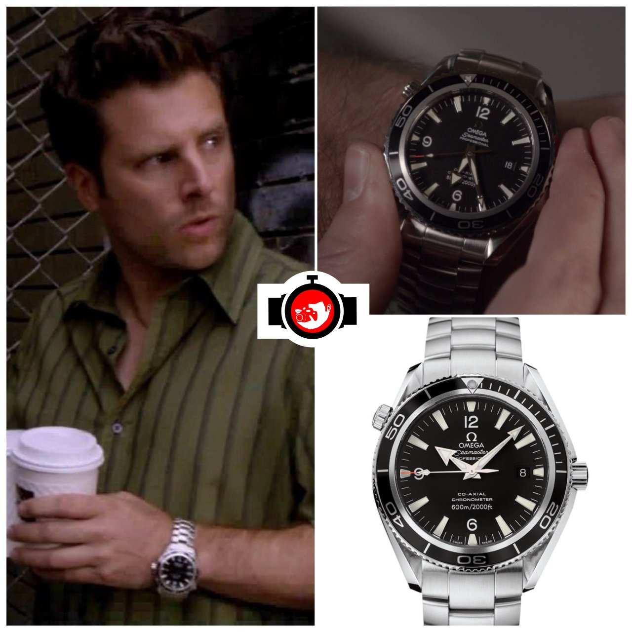 James Roday Rodriguez Spotted Wearing Omega Seamaster Planet Ocean in Psyche