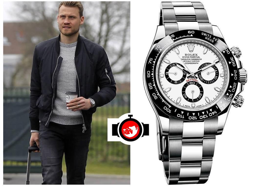 footballer Simon Mignolet spotted wearing a Rolex 116500