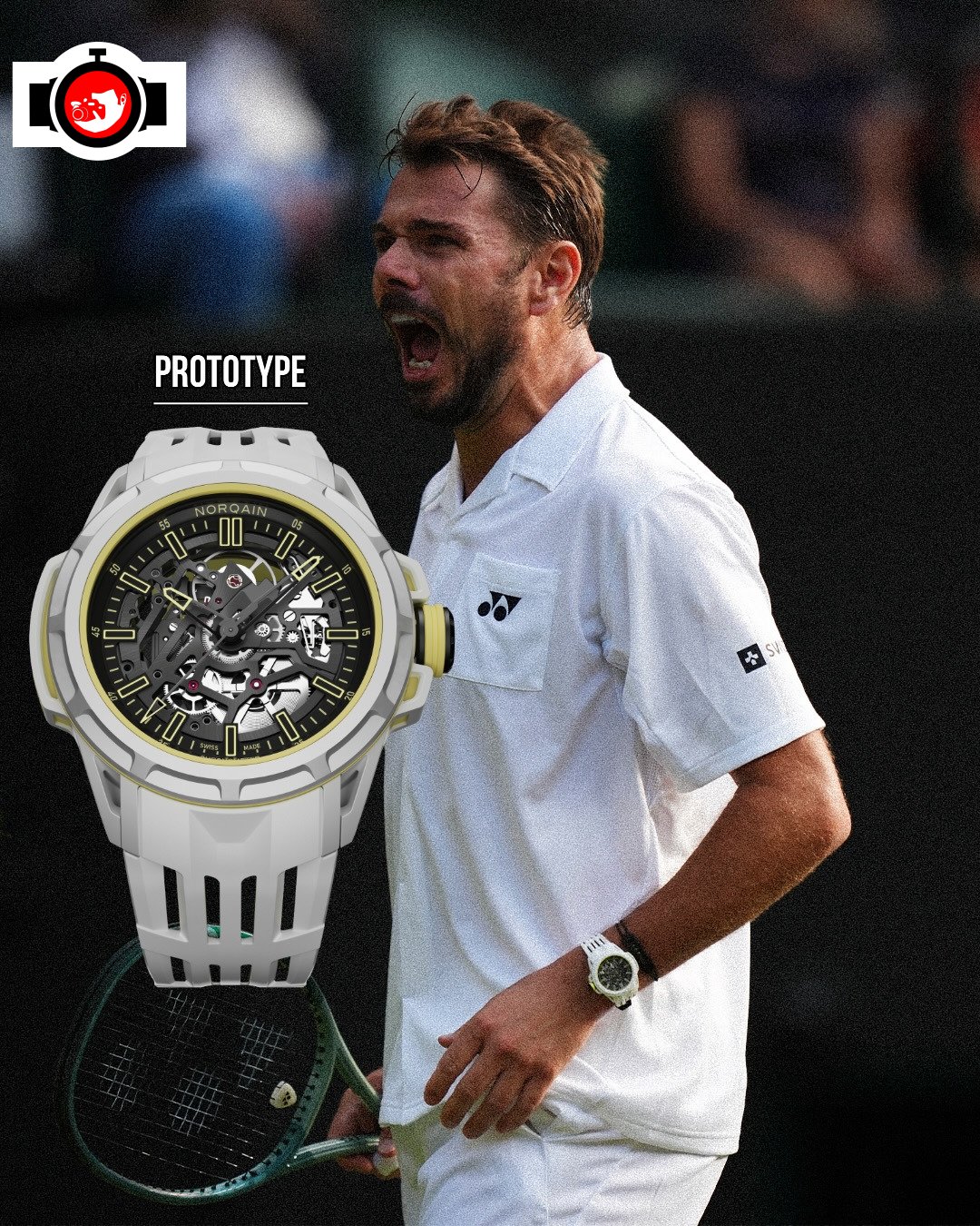 tennis player Stan Wawrinka spotted wearing a Norqain 