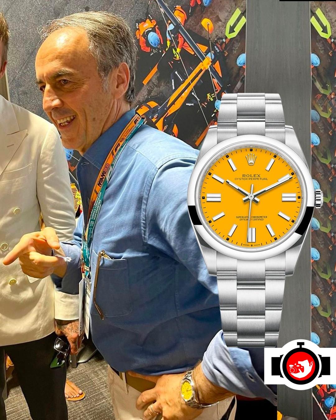 business man Nerio Alessandri spotted wearing a Rolex 124300
