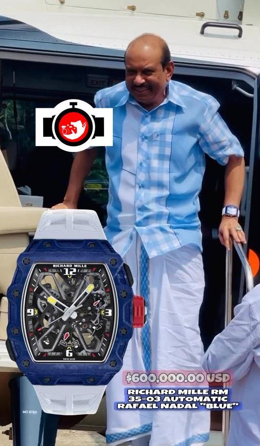 business man Yusuff Ali MA spotted wearing a Richard Mille RM 35-03