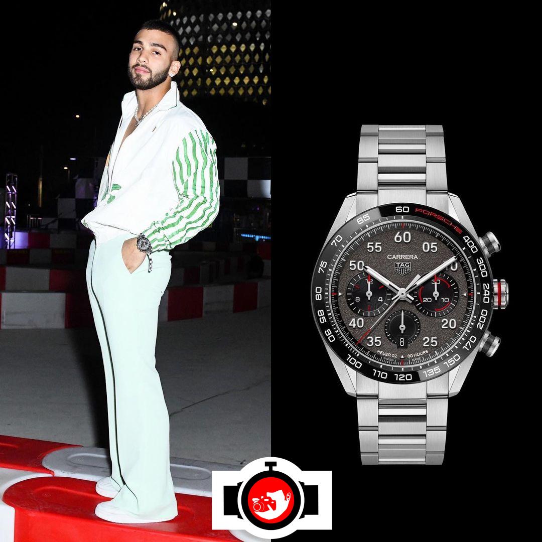singer Manuel Turizo spotted wearing a Tag Heuer 