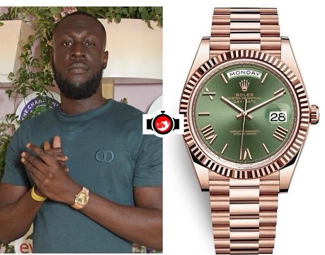 rapper Stormzy spotted wearing a Rolex 228235