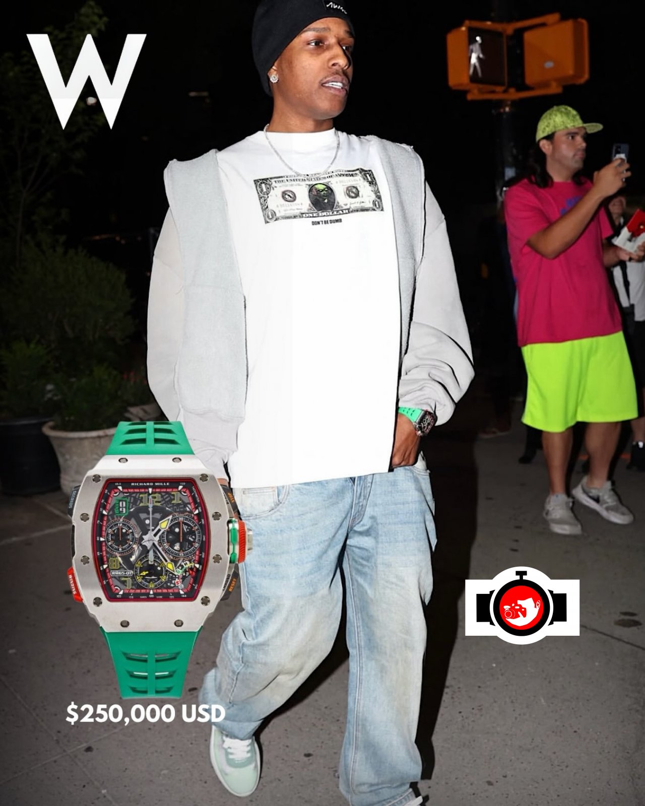 rapper A$AP Rocky spotted wearing a Richard Mille RM 65-01