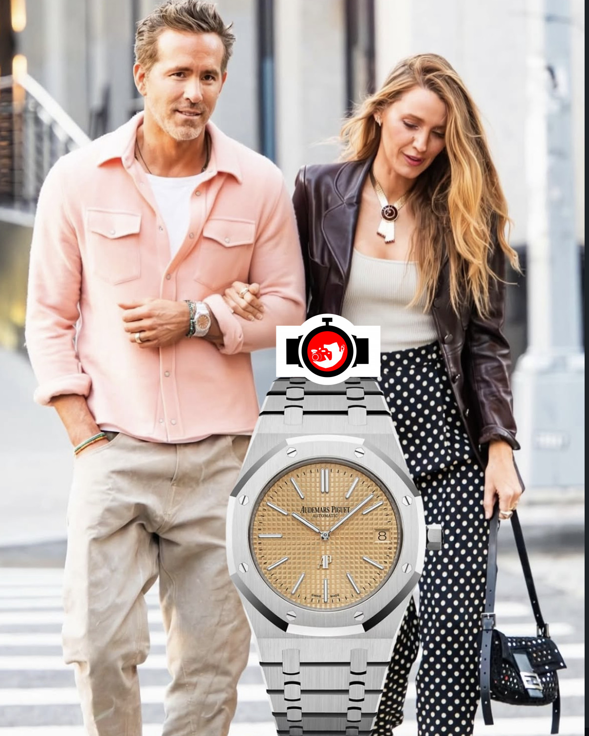actor Ryan Reynolds spotted wearing a Audemars Piguet 15202BC