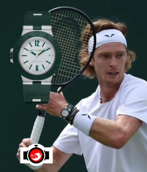 tennis player Andrej Rublëv spotted wearing a Bulgari 
