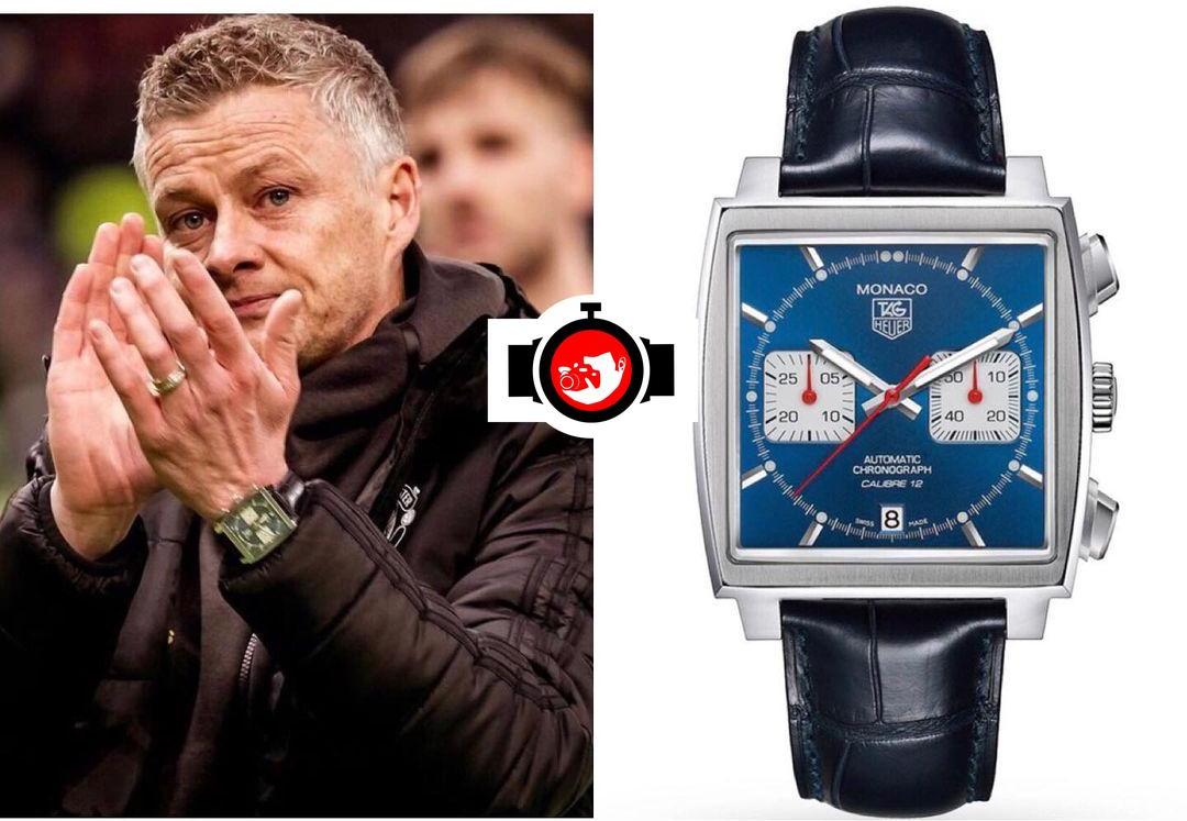 football manager Ole Gunnar Solskjaer spotted wearing a Tag Heuer CAW2111.FC6183