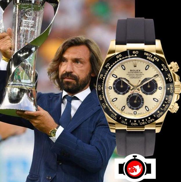 football manager Andrea Pirlo spotted wearing a Rolex 