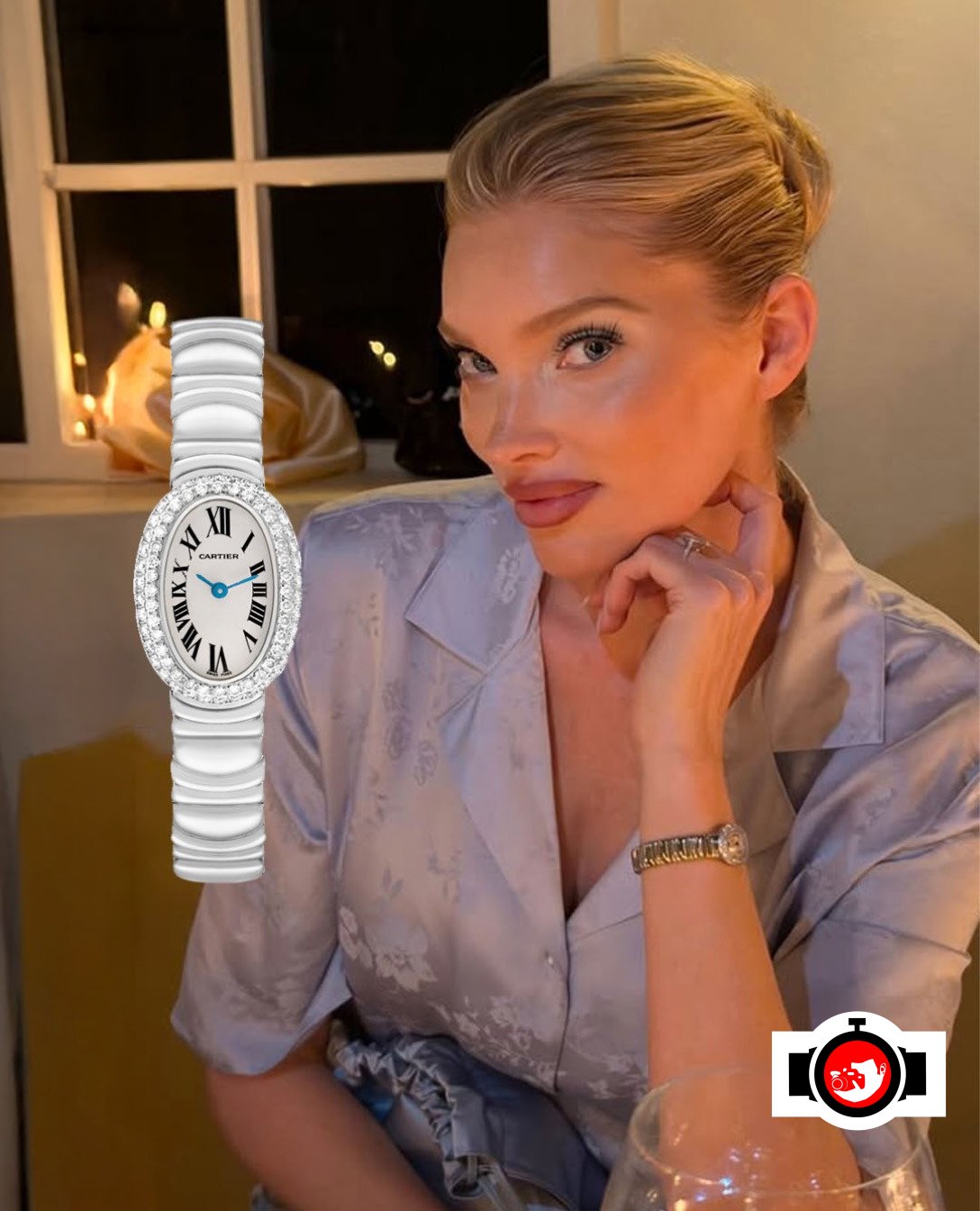 model Elsa Hosk spotted wearing a Cartier WB5095W2