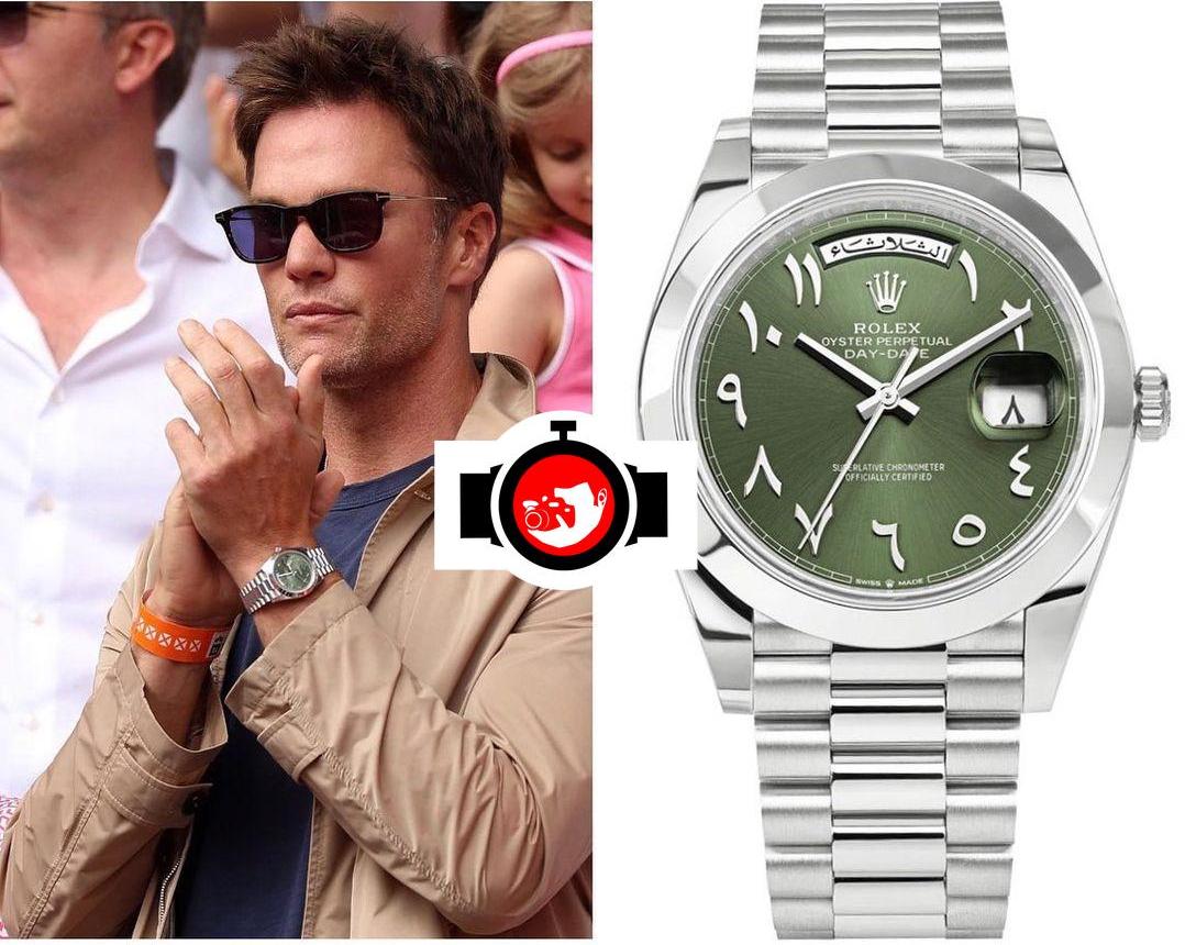 american football player Tom Brady spotted wearing a Rolex 228206