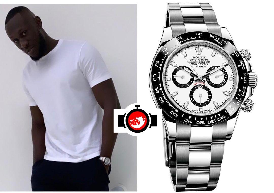 rapper Stormzy spotted wearing a Rolex 116500