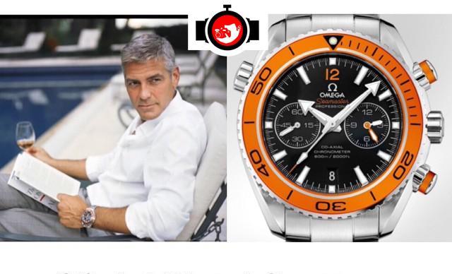 actor George Clooney spotted wearing a Omega 232.30.46.51.01.002