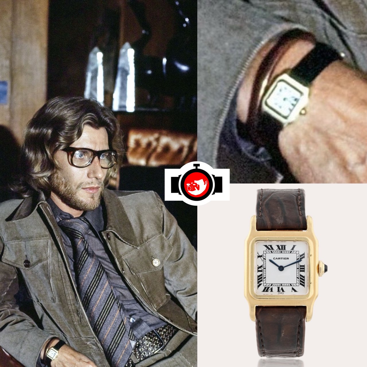 designer Yves Saint Laurent spotted wearing a Cartier 78097