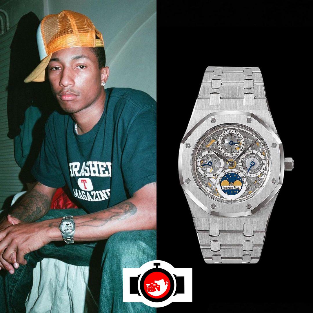 singer Pharrell William spotted wearing a Audemars Piguet 25636PT