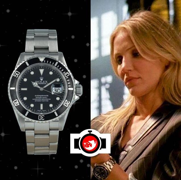 actor Cameron Diaz spotted wearing a Rolex 16610