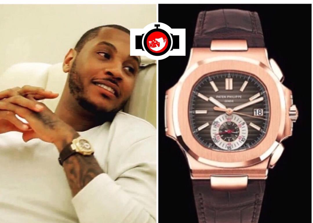 basketball player Carmelo Anthony spotted wearing a Patek Philippe 5980R