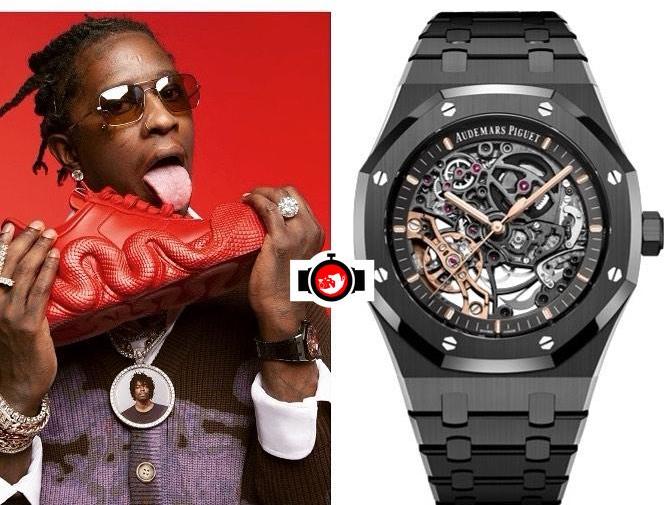 rapper Young Thug spotted wearing a Audemars Piguet 15416CE