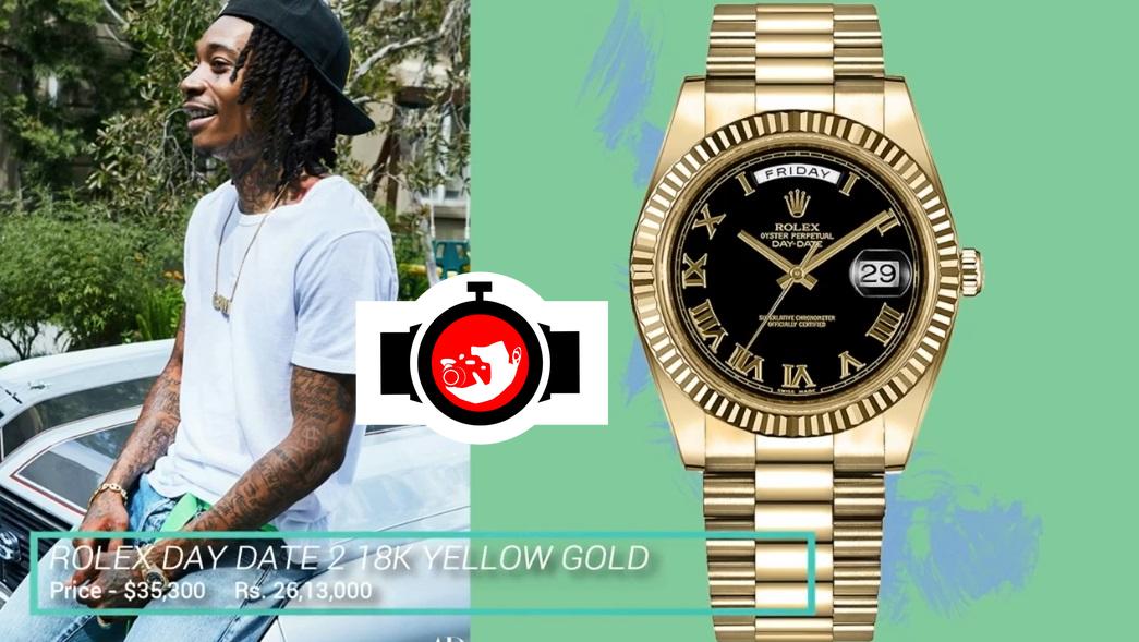 rapper Wiz Khalifa spotted wearing a Rolex 