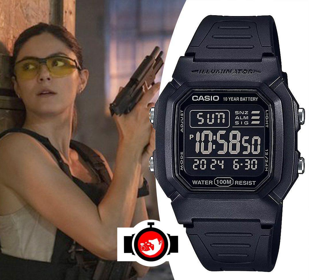actor Monica Barbaro spotted wearing a Casio W800H-1BV