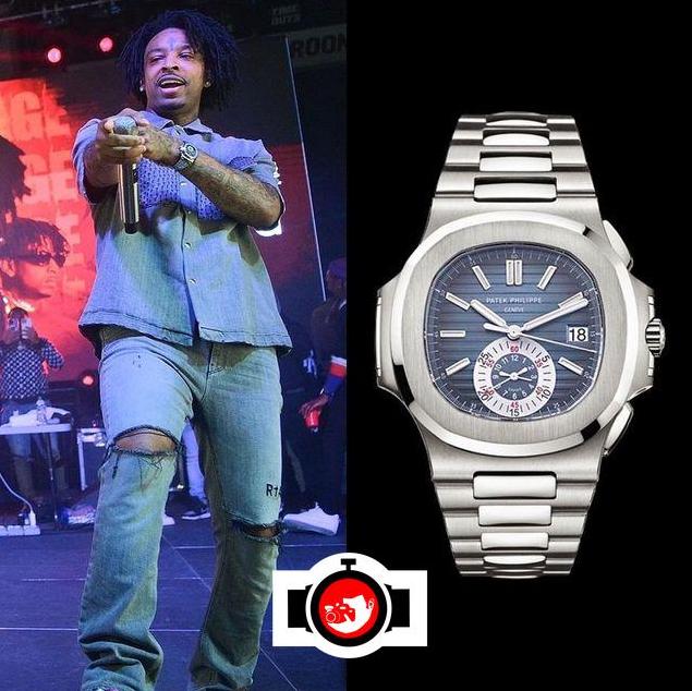 rapper 21 Savage spotted wearing a Patek Philippe 5980/1A