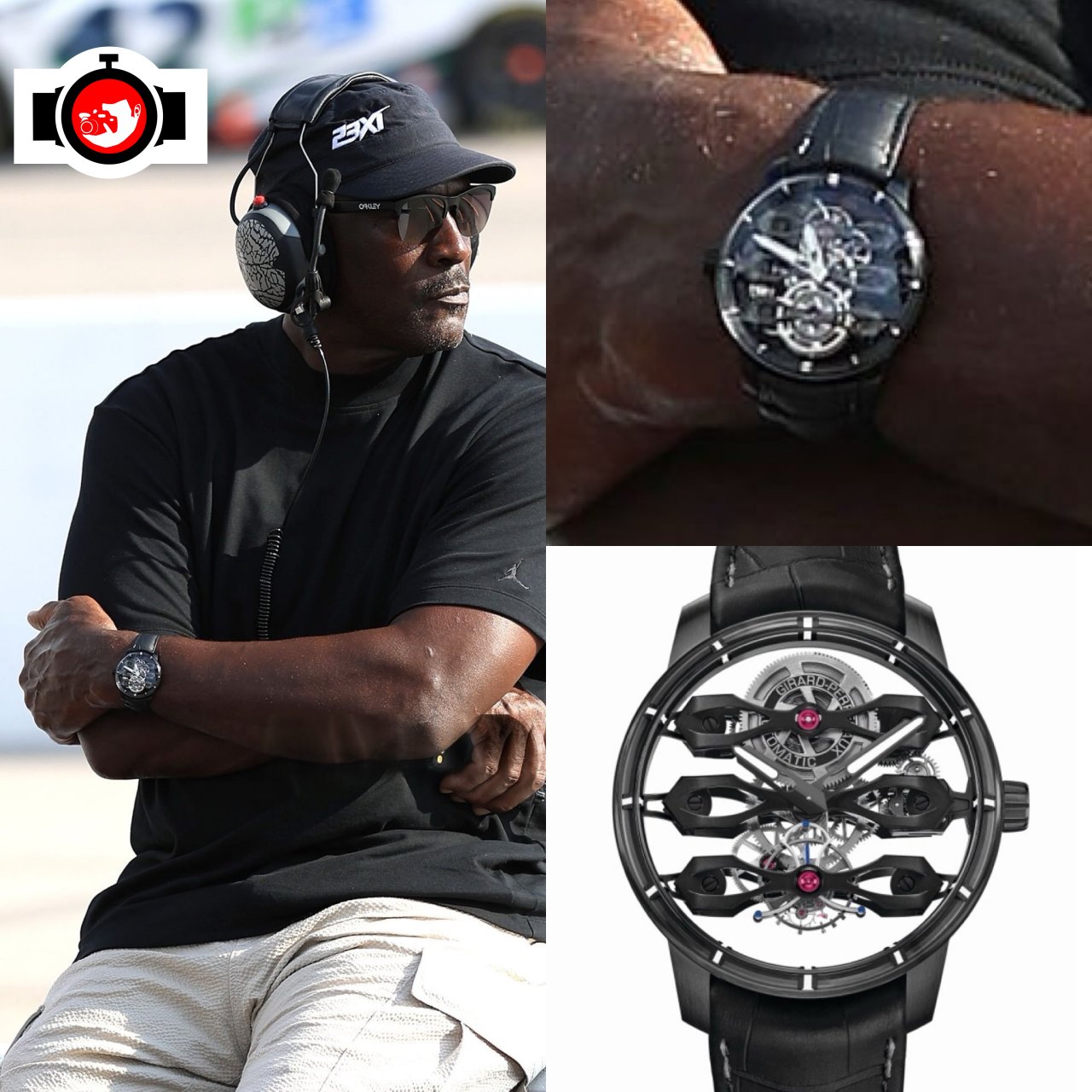 athlete Michael Jordan spotted wearing a Girard Perregaux 99296