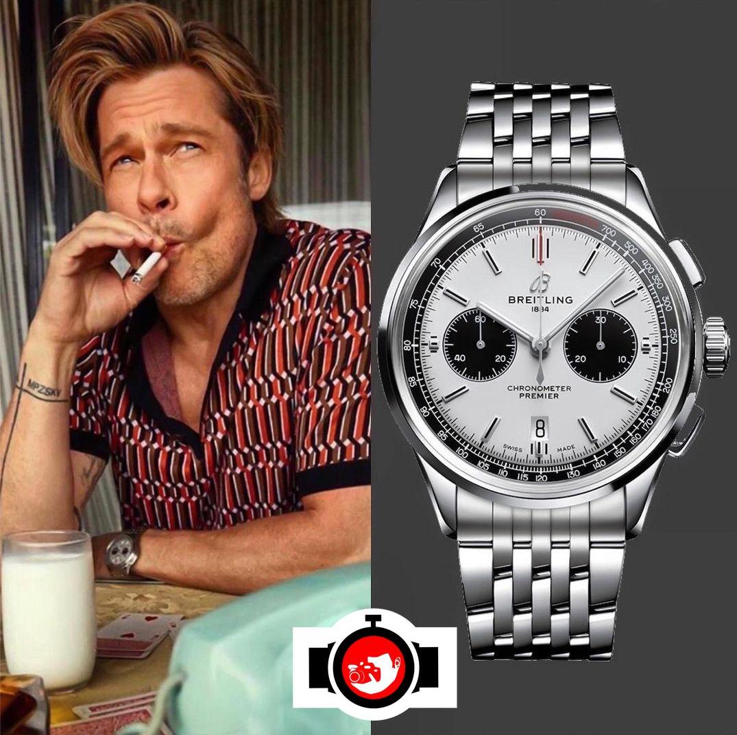 actor Brad Pitt spotted wearing a Breitling 