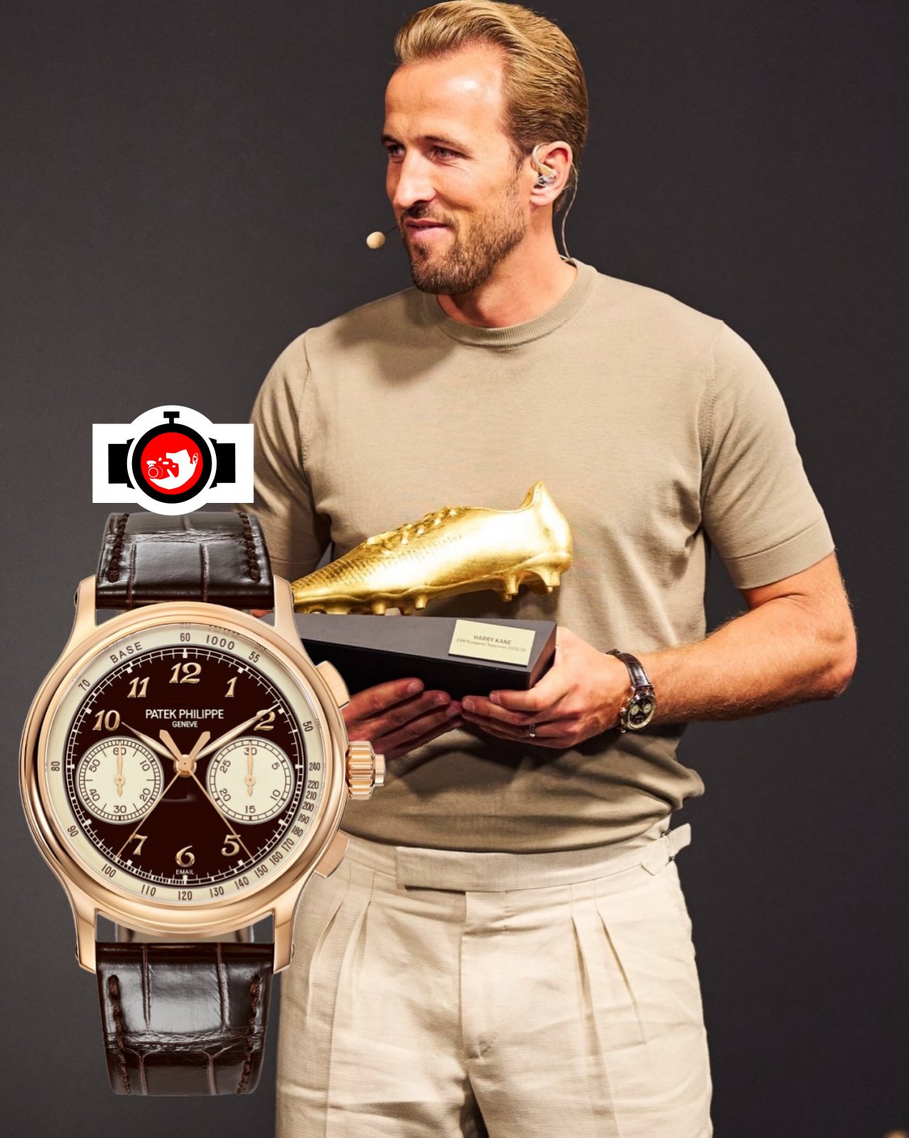 footballer Harry Kane spotted wearing a Patek Philippe 5370R