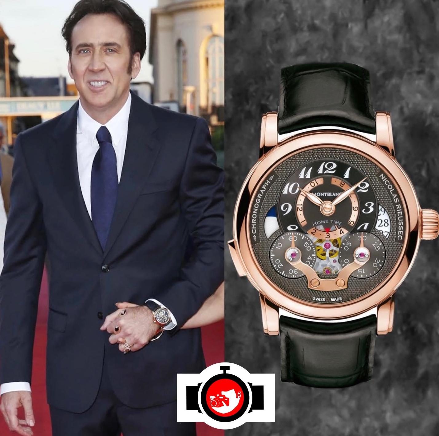 actor Nicolas Cage spotted wearing a Montblanc 107067