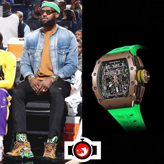 LeBron James's Richard Mille RM 11-03 Automatic Flyback Chronograph with a Green Rubber Strap